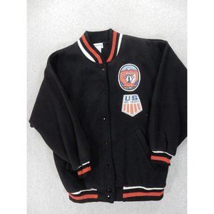 Roberto Orsini USA SKI TEAM Fleece Type‎ Button Up Jacket (Men's Medium) Black